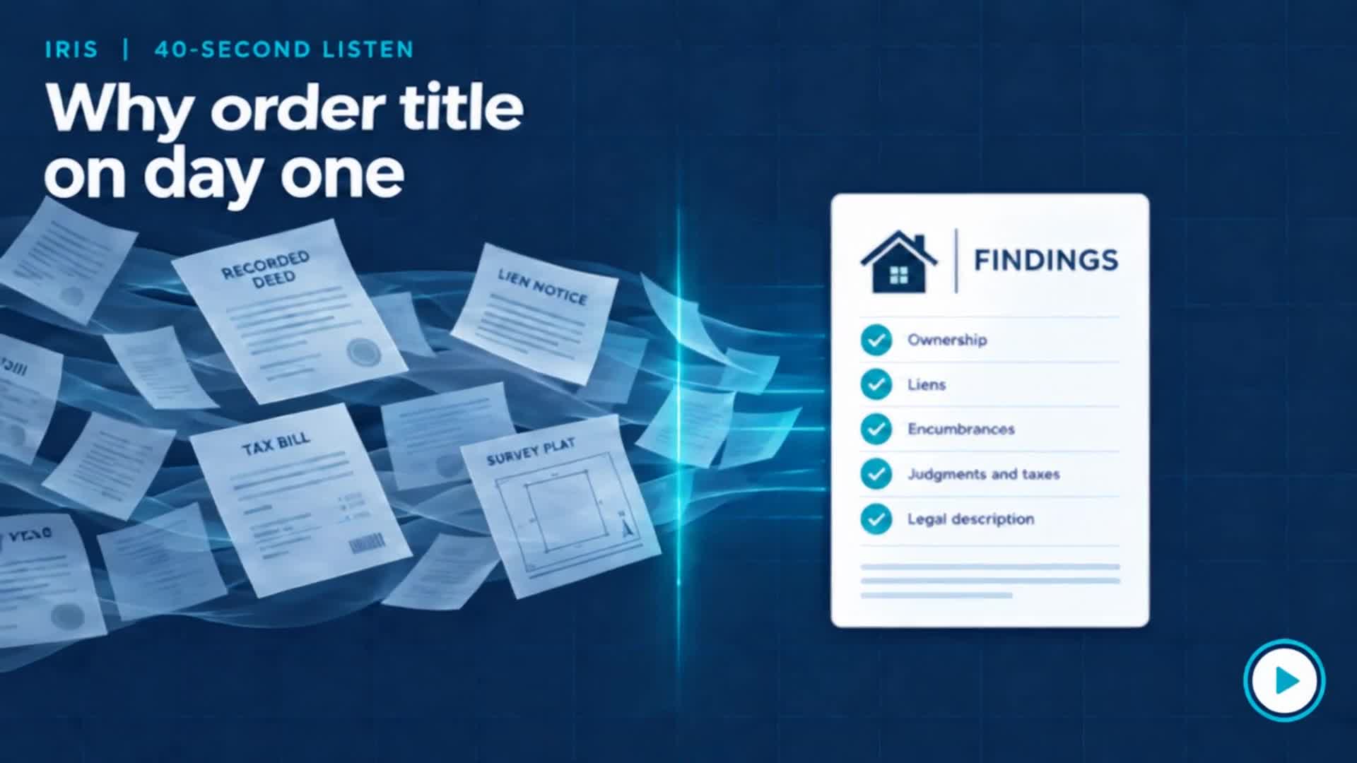 Video thumbnail: Why Order Title on Day One, with a checklist of title findings